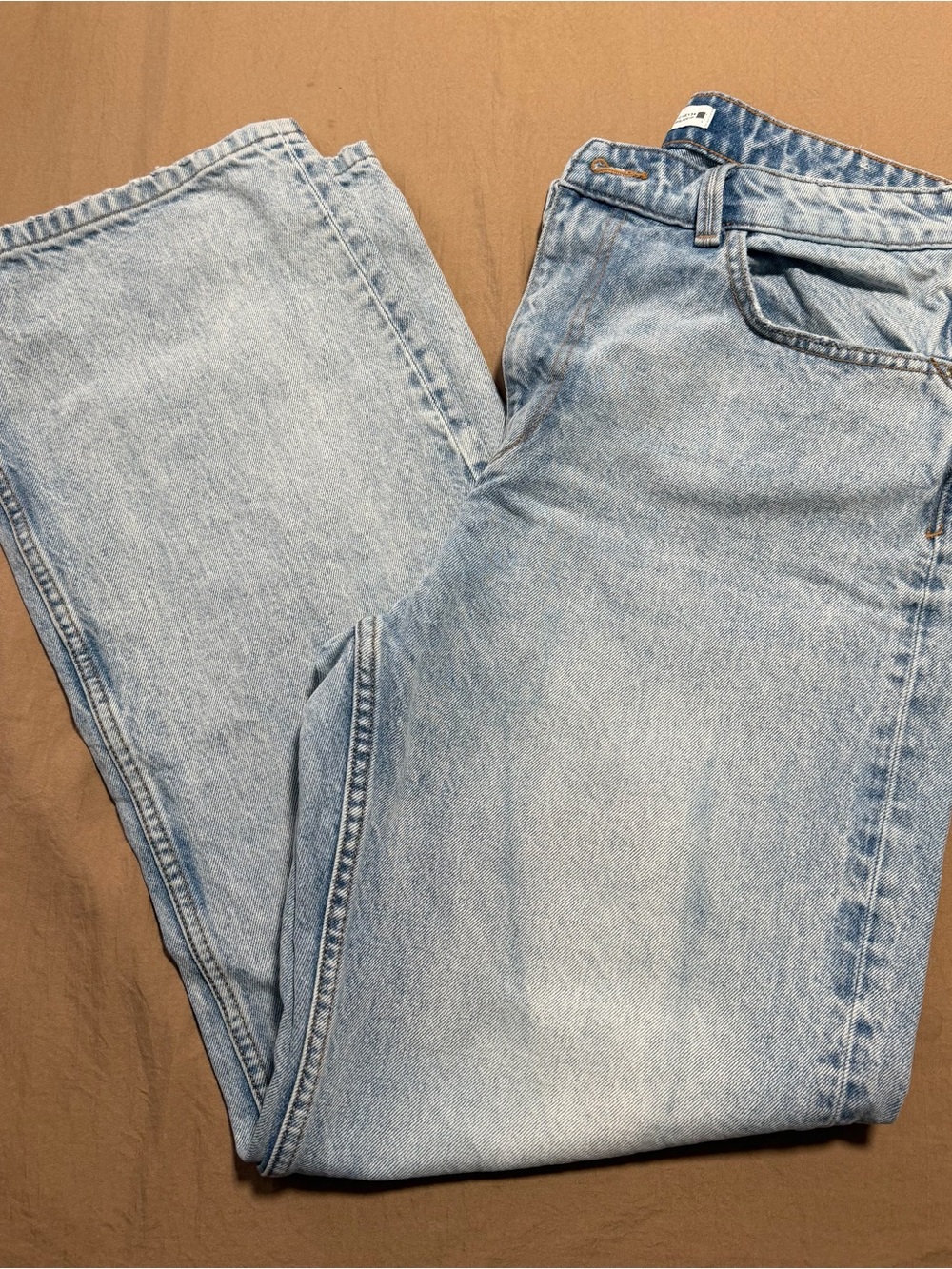 no stretch light blue jeans from Zara